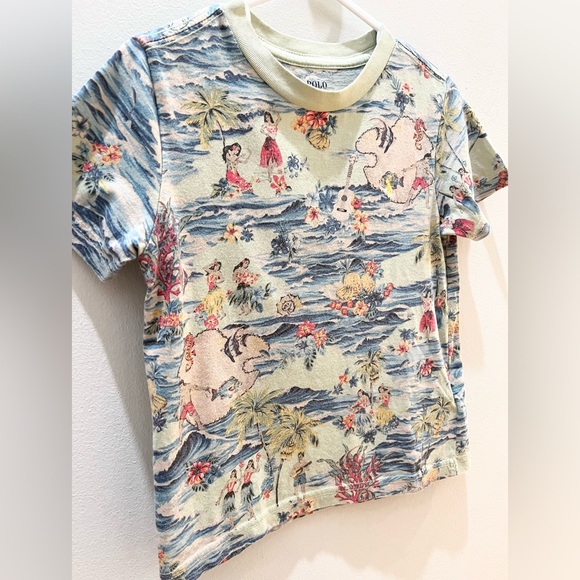 Polo by Ralph Lauren Cotton Jersey Hawaiian Graphic Tee Boys Size 4T 110 - Picture 3 of 9